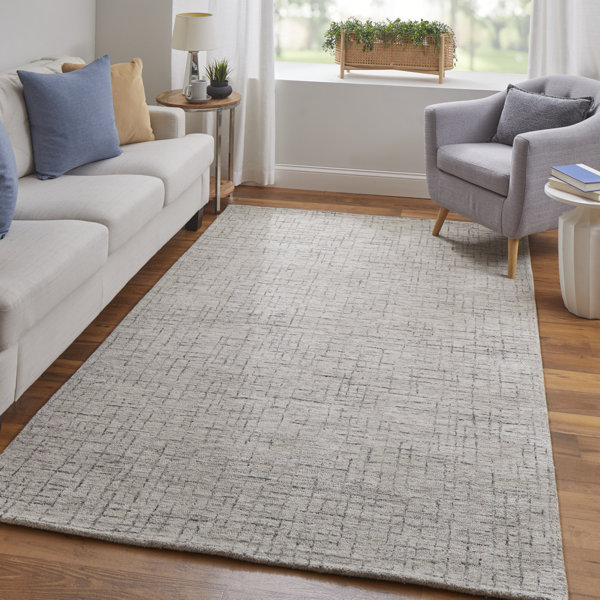 AllModern Hodges Hand Tufted Wool Charcoal Gray/Beige Rug & Reviews
